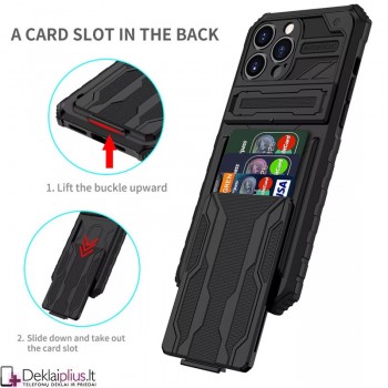 Combo dėklas su kojele ir kortelių dėklu (Apple Iphone 13 Pro) Combo dėklas su kojele ir kortelių dėklu (Apple Iphone 13 Pro)